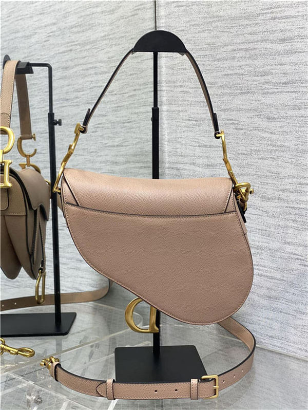 SADDLE BAG Grained Calfskin Nude Blush High