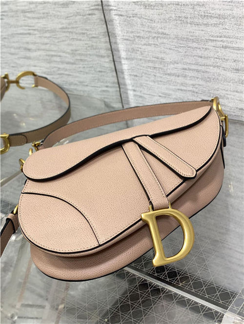 SADDLE BAG Grained Calfskin Nude Blush High