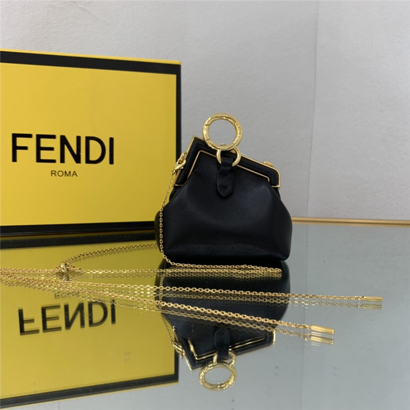 Nano Fendi First Charm Leather Black High