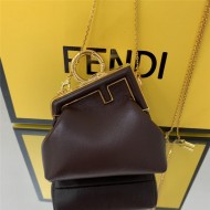 Nano Fendi First Charm Leather Coffee High