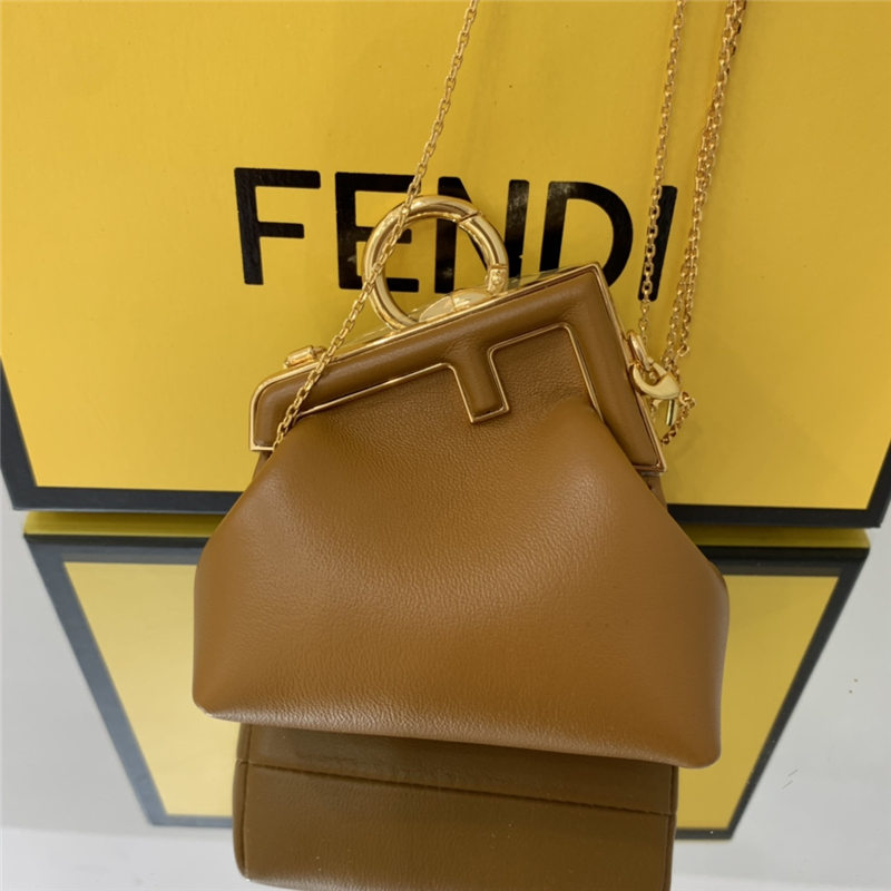 Nano Fendi First Charm Leather Caramel High