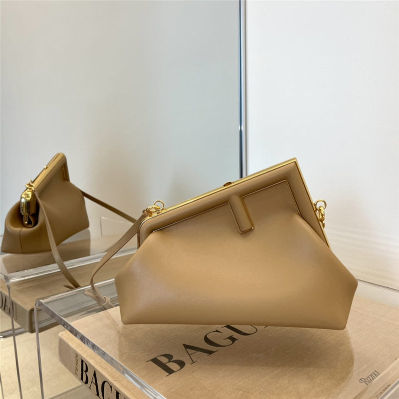 Fendi First Small Leather Bag Beige High