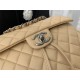 Chanel Large Backpack Lambskin 91122 Silver-Metal Nude High