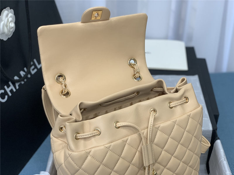 Chanel Large Backpack Lambskin 91122 Gold-Metal Nude High