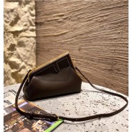 Fendi First Small Leather Bag Coffee High