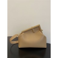 Fendi First Medium Leather Bag Beige High