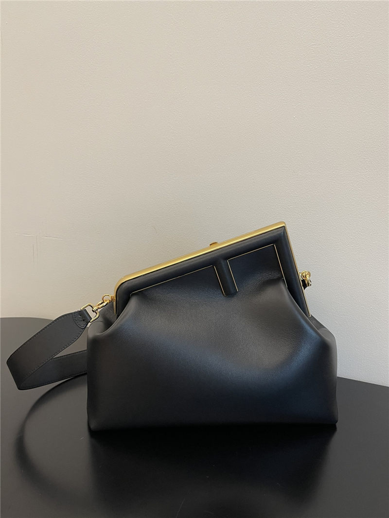 Fendi First Medium Leather Bag Black High