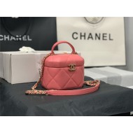 Chanel SMALL VANITY CASE Lambskin & Gold Metal AS2630 Pink High