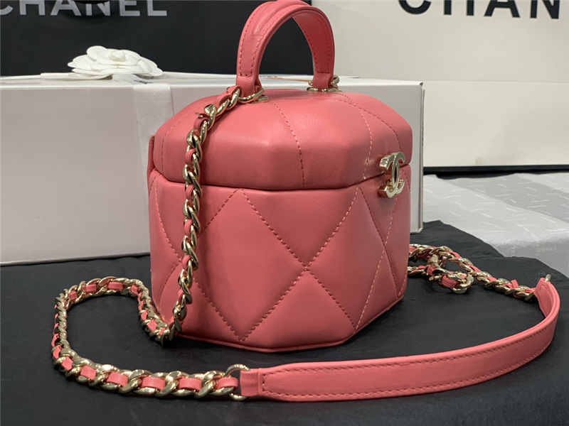 Chanel SMALL VANITY CASE Lambskin & Gold Metal AS2630 Pink High