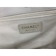 LARGE Chanel SHOPPING BAG TOTE Calfskin Silver Metal AS8473 White High