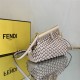 Fendi First Small Braided Leather Bag Beige High