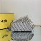 Fendi First Small Braided Leather Bag Grey High