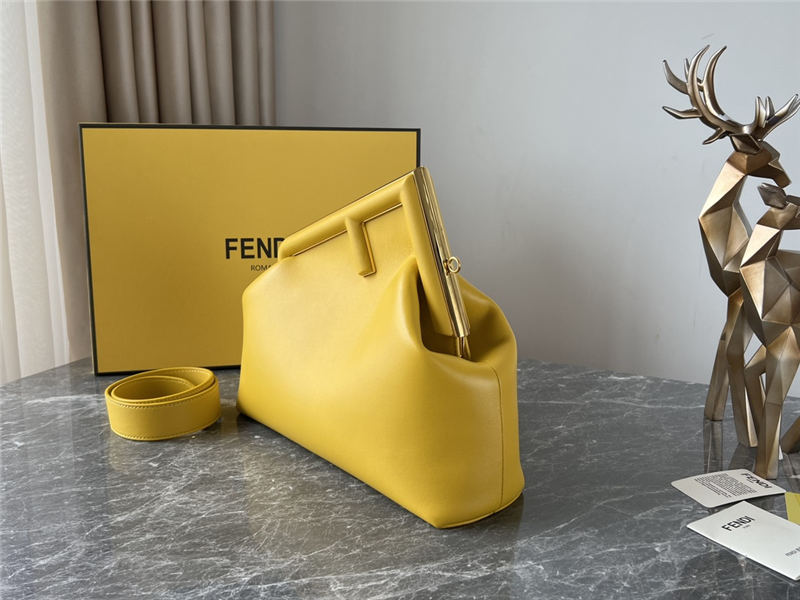 Fendi First Medium Leather Bag Yellow High