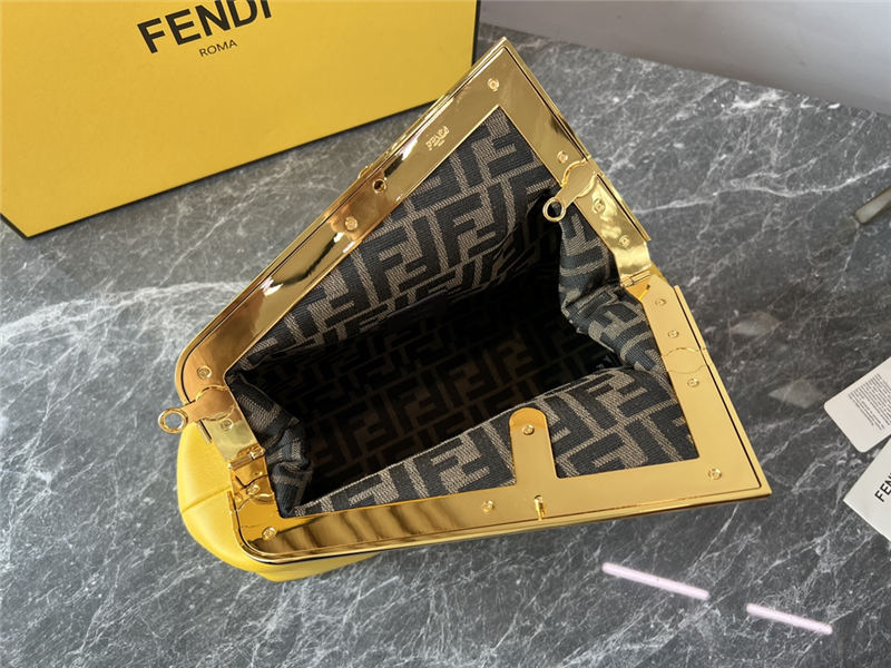 Fendi First Medium Leather Bag Yellow High