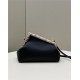 Fendi First Small Leather Bag with exotic details Black  High