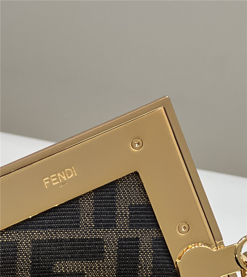 Fendi First Small Leather Bag with exotic details Black  High