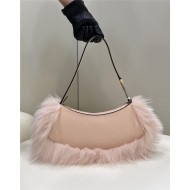 Fendi O’Lock Swing leather and fox fur pouch High