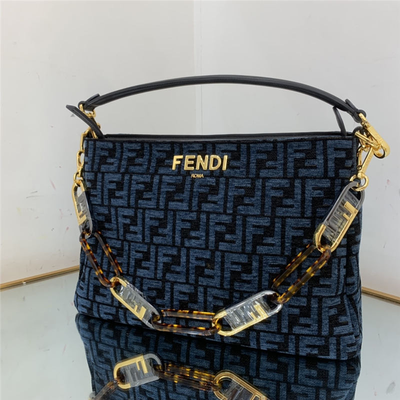 Fendi O’Lock Zipper tapestry fabric bag High