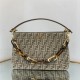 Fendi O’Lock Zipper tapestry fabric bag High