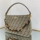 Fendi O’Lock Zipper tapestry fabric bag High