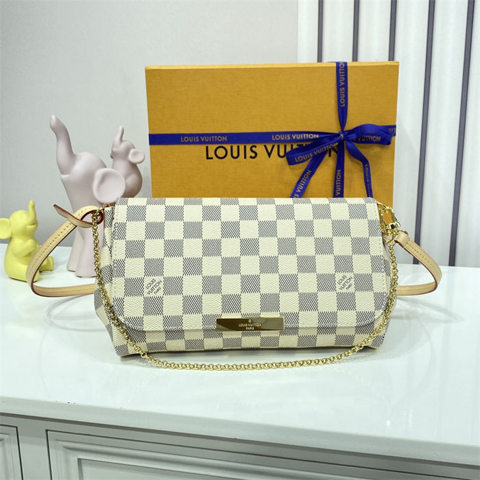 Louis Vuitton Favorite MM Bag Damier Azur N41275 High