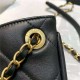 HOBO HANDBAG Calfskin & Gold-Tone Metal Black High