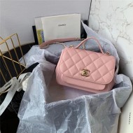 Chanel Mini Flap Bag A93749 Grained Calfskin Gold-Tone MetalPink High