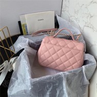 Chanel Mini Flap Bag A93749 Grained Calfskin Gold-Tone MetalPink High