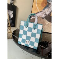 Louis Vuitton SAC PLAT XS Cowhide leather Teal N60495 High