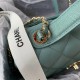 Chanel Mini Flap Bag A93749 Grained Calfskin Gold-Tone MetalBlue Green High