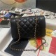 Chanel FLAP BAG 87062 Lambskin Gold-Tone Metal Black A