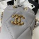 Chanel CLUTCH WITH CHAIN AP2330 Shiny Lambskin & Gold-Tone Metal Grey A