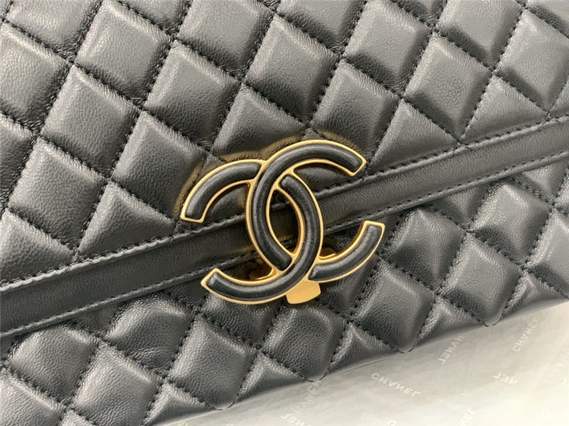 Chanel Flap Bag 57276 Lambskin Black High