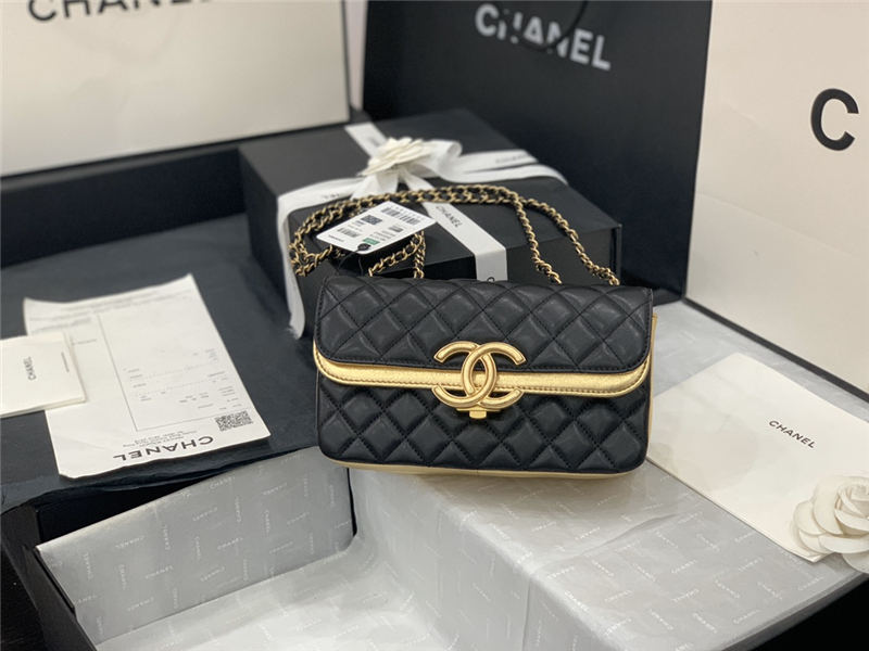 Chanel Small Flap Bag 57275 Lambskin Gold High