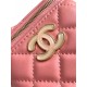 Chanel clutch with Chain AP3230 Lambskin Gold Metal Enamel A