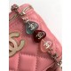 Chanel clutch with Chain AP3230 Lambskin Gold Metal Enamel A