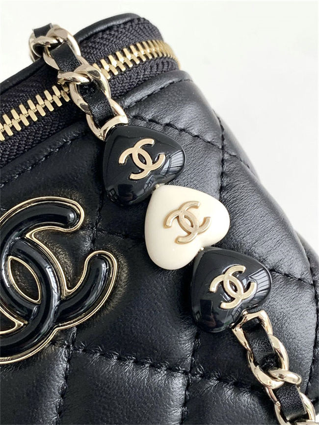 Chanel clutch with Chain AP3230 Lambskin Gold Metal Enamel A