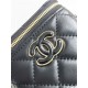 Chanel clutch with Chain AP3230 Lambskin Gold Metal Enamel A