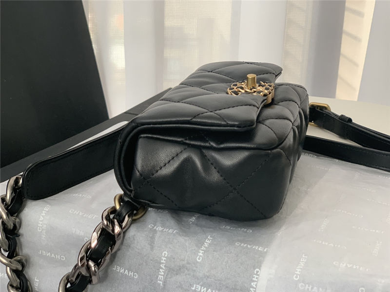 Chanel 19 Waist Bag AS1163 Lambskin Black High