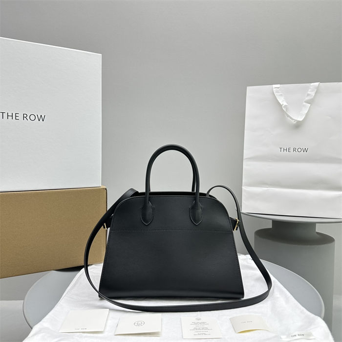 The Row Soft Margaux 12 Bag in Leather Black High