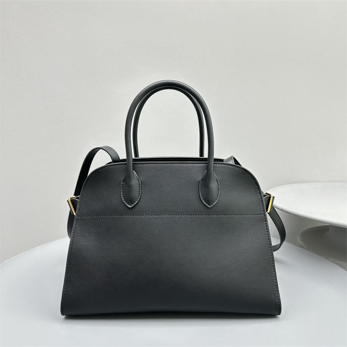 The Row Soft Margaux 12 Bag in Leather Black High