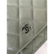 Classic Wallet on Chain AP0250 Grained Calfskin Green Silver Metal B