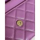 Classic Wallet on Chain AP0250 Grained Calfskin Purple Silver Metal B