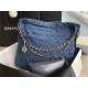 Chanel 22 MEDIUM HANDBAG Denim & Silver-Tone Metal AS3261 High