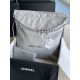 Chanel 22 LARGE HANDBAG Shiny Calfskin & Silver-Tone Metal AS3262 Grey High