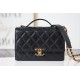 MINI FLAP BAG WITH HANDLE Lambskin & Gold-Tone Metal AS2796 Black High