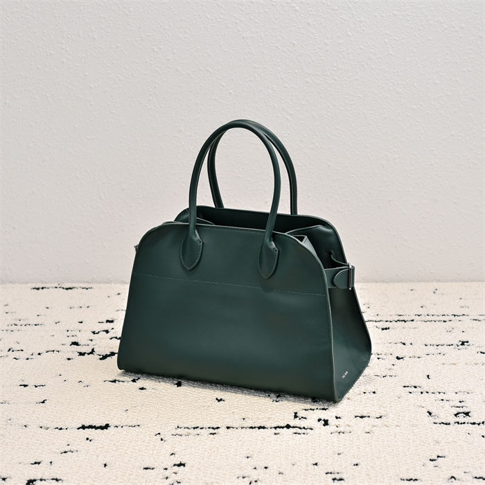 The Row Soft Margaux 12 Bag in Leather Olive High