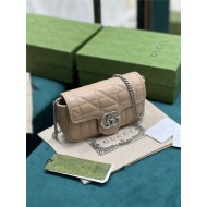 GG MARMONT NEW MATELASSÉ SUPER MINI BAG 476433 Milk Tea High