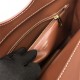 Small Two-tone Canvas and Leather Pocket Bag Tan High