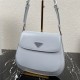 Prada Cleo brushed leather shoulder bag 1BD303 Blue High